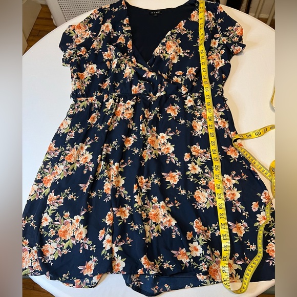 As U Wish Floral Dress Dark Navy Size 2X - Picture 6 of 12